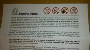 No guns, no knives, and NO PACKAGES!