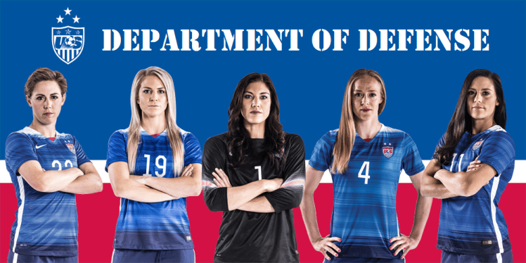 The Dept. of Defense (so named by Megan Rapinoe) is: Meghan Klingenberg, Julie Johnston, Hope Solo, Becky Sauerbrunn, and Ali Krieger